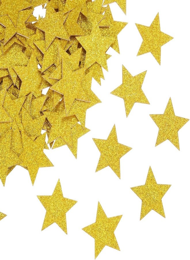 SVM CRAFT® 100pcs Golden Glitter Star Cutouts | Paper Star Confetti Gold Glitter Cut-Outs for DIY Art & Craft Projects Decoration(Gold)